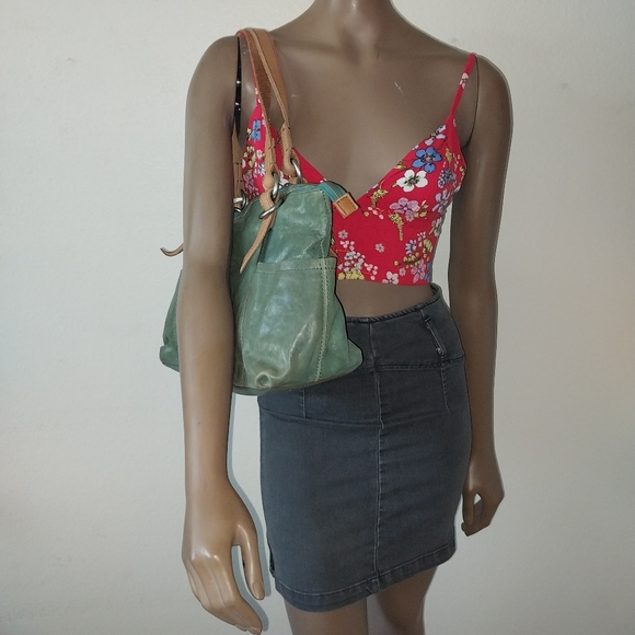 FOSSIL OLIVE GREEN LEATHER BAG# 4652. EUC - Picture 3 of 16